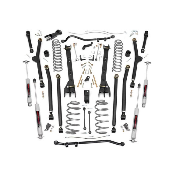 Rough Country 4in Long Arm Suspension Lift Kit Rough Country 63830 4in Long Arm Suspension Lift Kit for 04-06 Jeep Wrangler Unlimited TJ