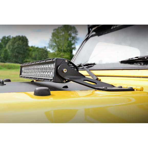 Rough Country 20in LED Light Bar Hood Mounts Rough Country 70210 20in LED Light Bar Hood Mounts for 97-06 Jeep Wrangler TJ