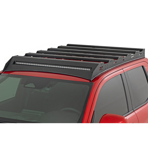 Rough Country Roof Rack with 40" Black LED Light Bar Rough Country 72110 Roof Rack with 40" Black LED Light Bar for 24-26 Toyota Tacoma