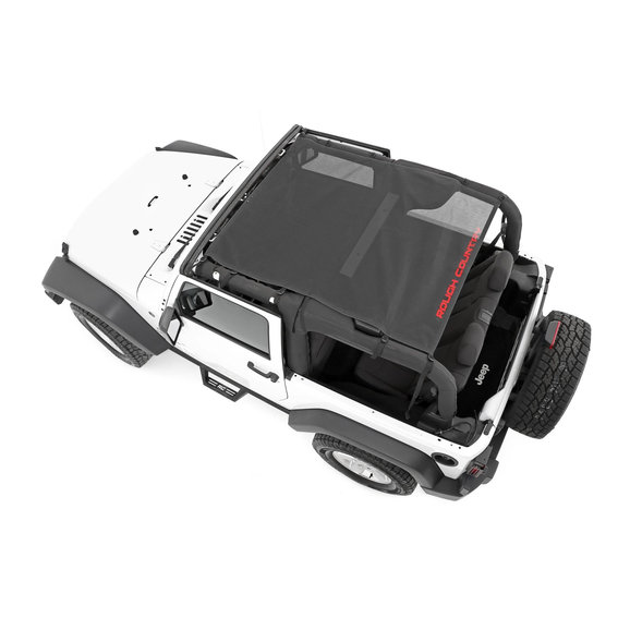 Rough Country Mesh Bimini Top Plus for 0718 Jeep Wrangler JK in Red