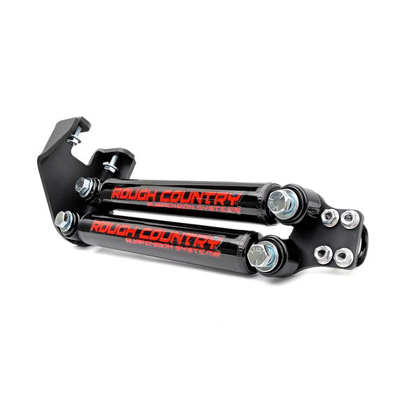 Rough Country Stacked Dual Steering Stabilizer Rough Country 87307 Stacked Dual Steering Stabilizer for 87-95 Jeep Wrangler YJ