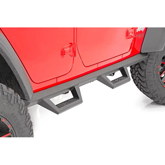Rough Country Contoured Drop Steps Rough Country 90769A Contoured Drop Steps for 18-19 Jeep Wrangler JL 4-Door Unlimited