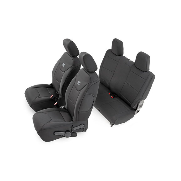 Rough Country Front & Rear Seat Covers Rough Country 91006 Front & Rear Seat Covers for 11-12 Jeep Wrangler JK 2 Door