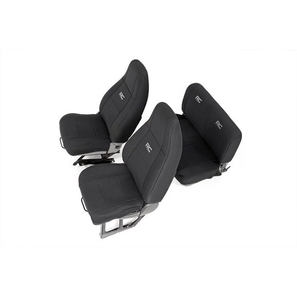 Rough Country Front & Rear Seat Covers Rough Country 91008 Front & Rear Seat Covers for 87-90 Jeep Wrangler YJ