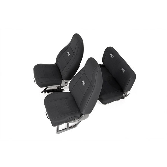 Rough Country Front & Rear Seat Covers Rough Country 91009 Front & Rear Seat Covers for 91-95 Jeep Wrangler YJ