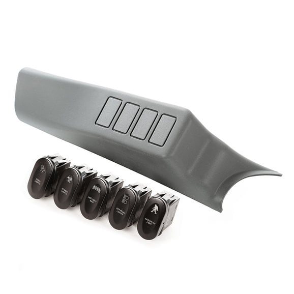 Rugged Ridge Etched A-Pillar 4 Switch Pod Kit Rugged Ridge  Etched A-Pillar 4 Switch Pod Kit for 07-18 Jeep Wrangler JK Left Hand Drive