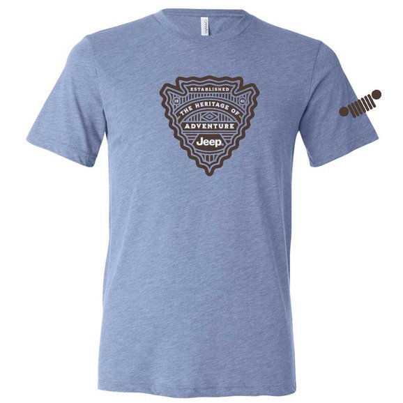 Jeep Merchandise Mens Jeep Arrowhead Short Sleeve T-Shirt in Blue Jeep Merchandise Mens Jeep Arrowhead Short Sleeve T-Shirt in Blue