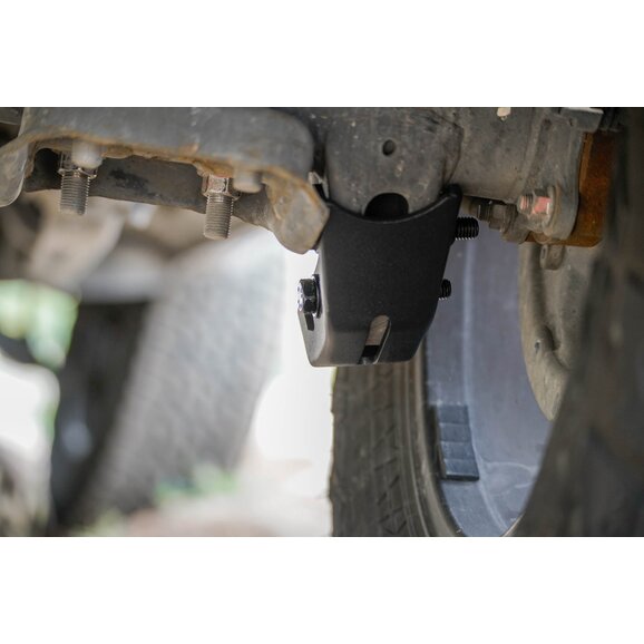 DV8 Toyota Tacoma gen3 Rear Shock Skid Plate DV8 shock skid plate installed on vehicle axle