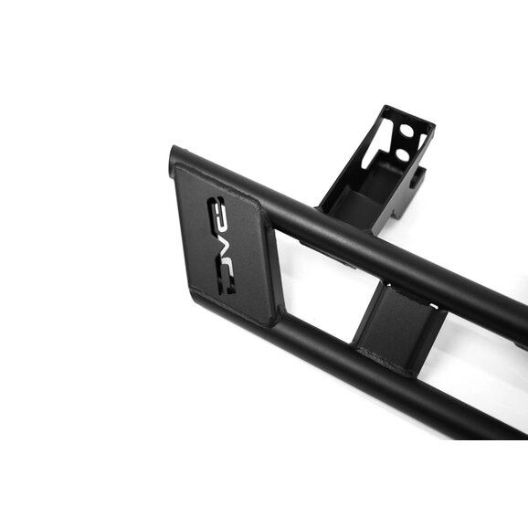 DV8 Toyota Tacoma Gen4 Double Cab Rock Sliders Close Up Logo DV8 Toyota Tacoma Gen4 Double Cab Rock Sliders Close Up Logo