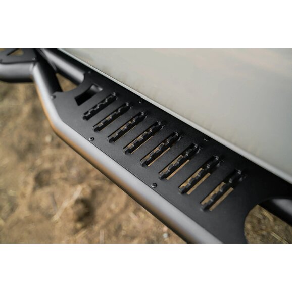 DV8 Toyota Tacoma Gen3 OE Plus Side Steps Install Close Up DV8 Toyota Tacoma Gen3 OE Plus Side Steps Install Close Up