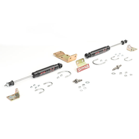Skyjacker Black Max Dual Steering Stabilizer Skyjacker 8203 SKJ Black Max Dual Steering Stabilizer for 07-18 Jeep Wrangler JK
