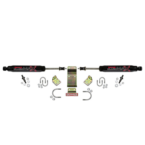 Skyjacker Black MAX Dual Steering Stabilizer Kit Skyjacker 8208 Black MAX Dual Steering Stabilizer Kit for 18-25 Jeep Wrangler JL