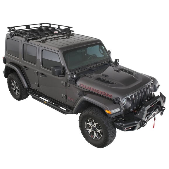 Smittybilt Defender One-Piece Roof Rack Smittybilt 45454JL Defender One-Piece Roof Rack for 18-23 Jeep Wrangler JL Unlimited & Gladiator JT