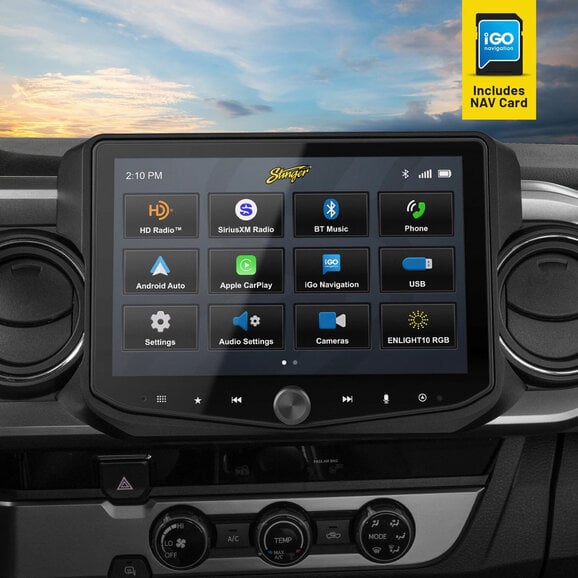 Stinger Off-Road HORIZON10 10" Plug-and-Play Radio Kit w/Nav Card Stinger Off-Road RB10TAC16X HORIZON10 10" Plug-and-Play Radio Kit w/Nav Card for 16-23 Toyota Tacoma