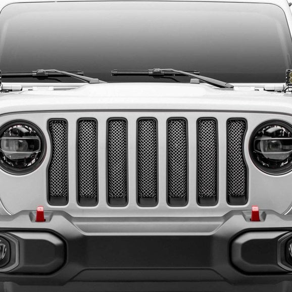 T-Rex Sport Polished Stainless Steel Mesh Grille T-Rex 44493 Sport Polished Stainless Steel Mesh Grille for 18-19 Jeep Wrangler JL