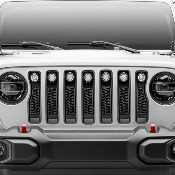 T-Rex ZROADS Series Black Mesh Grille with LED Lights T-Rex Z314931 ZROADS Series Black Mesh Grille with LED Lights for 18-19 Jeep Wrangler JL