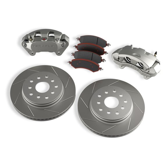 Teraflex Front Big Brake Kit with Slotted Rotors Teraflex 4303420 Front Big Brake Kit with Slotted Rotors for 07-18 Jeep Wrangler JK