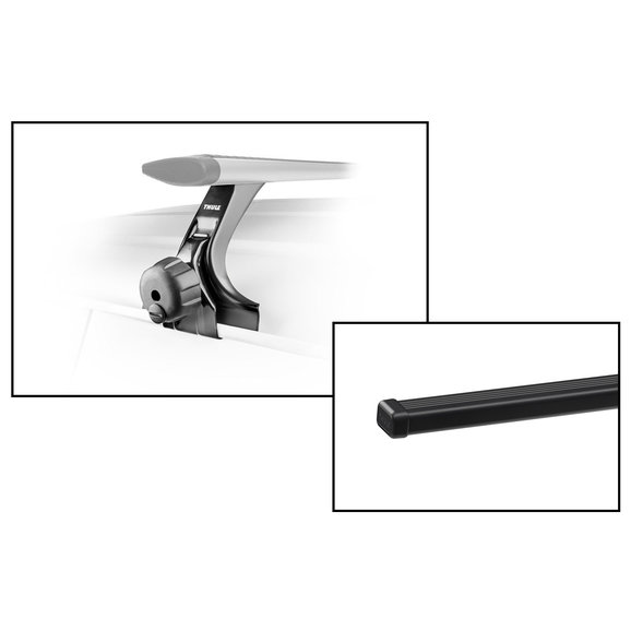 Thule Rapid Gutter Foot Pack with 60" SquareBar 150 Thule Rapid Gutter Foot Pack with 60" SquareBar 150 for 07-19 Jeep Wrangler JK & JL with Factory Hardtop