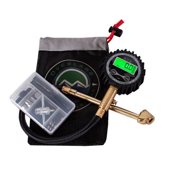 Up Down Air Digital Tire Gauge Up Down Air 12010001 Digital Tire Gauge with Valve Kit & Storage Bag