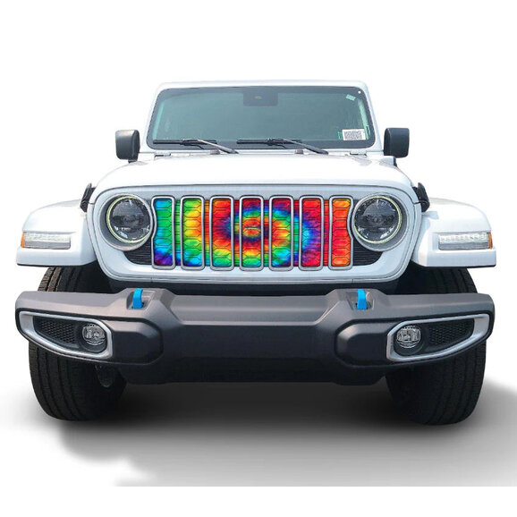 Under The Sun Inserts Tie Dye Grille Insert Under The Sun Inserts  Tie Dye Grille Insert for 24 Jeep Wrangler JL and Gladiator JT