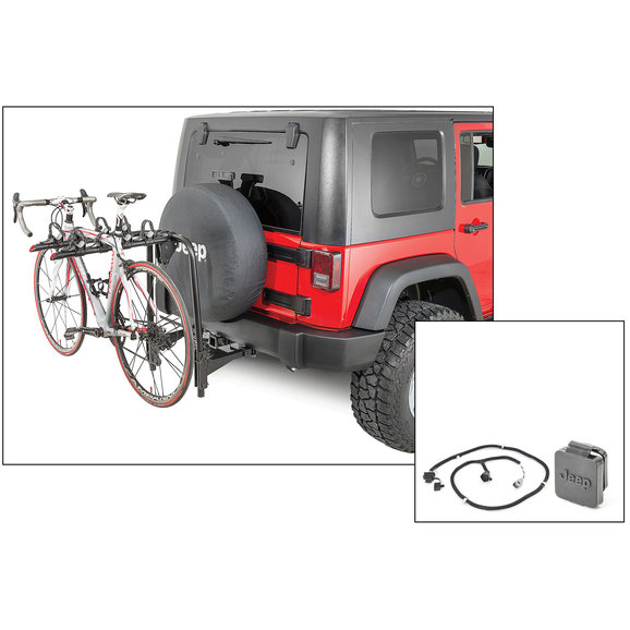 VersaHitch with Bike Rack, Jeep Logo Hitch Plug & Wiring Kit VersaHitch with Bike Rack, Jeep Logo Hitch Plug & Wiring Kit for 07-18 Jeep Wrangler JK