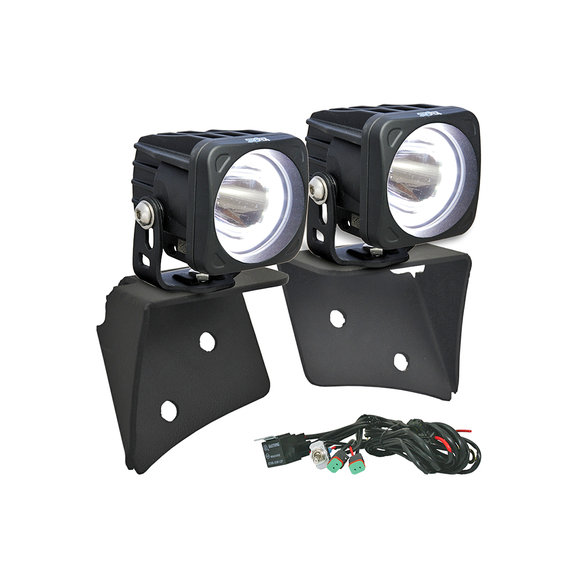 Vision X Optimus 3" Square Halo LED Kit with A-Pillar Brackets Vision X 9892481 Optimus 3" Square Halo LED Kit with A-Pillar Brackets for 07-18 Jeep Wrangler JK