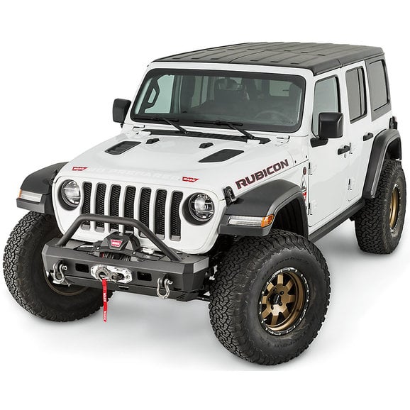 WARN Elite Series Stubby Front Bumper with Grille Guard WARN 101330 Elite Series Stubby Front Bumper with Grille Guard for 18-20 Jeep Wrangler JL and Gladiator JT