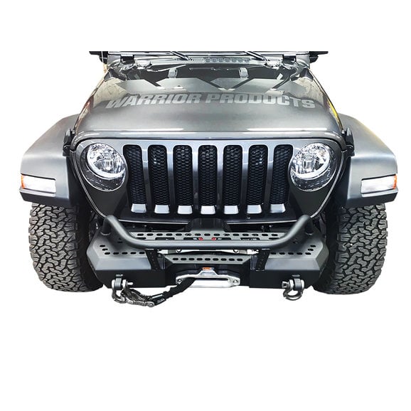 Warrior Products MOD Series Front Stubby Bumper with Brush Guard Warrior Products 6537 MOD Series Front Stubby Bumper with Brush Guard for 18-20 Jeep Wrangler JL & Gladiator JT