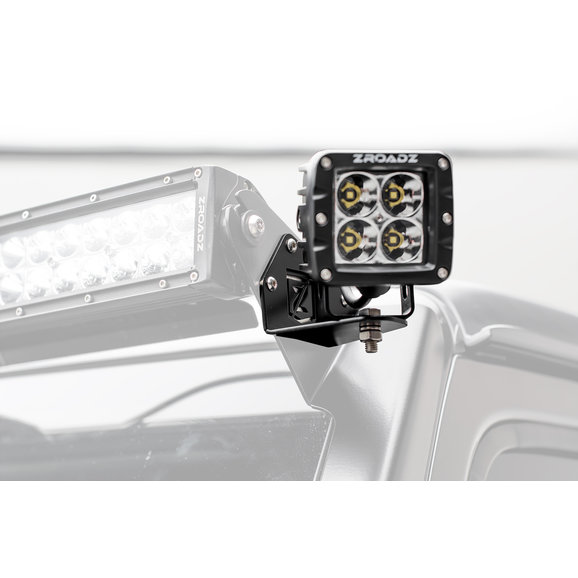 ZROADZ Side Mount Brackets with (2) 3" LED Pod Lights ZROADZ Z334851-KIT2 Side Mount Brackets with (2) 3" LED Pod Lights for 18-21 Jeep Wrangler JL & Gladiator JT with ZROADZ Front Roof Mounts