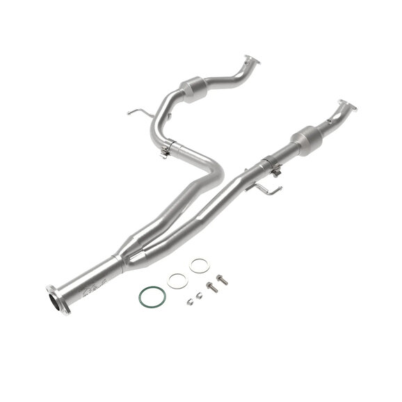 aFe Power Twisted Steel Y-Pipe 2.25" to 2.5" 409 Stainless Steel w/ Cat aFe Power 48-46013-RC Twisted Steel Y-Pipe 2.25" to 2.5" 409 Stainless Steel w/ Cat for 16-19 Toyota Tacoma V6-3.5L (4WD)