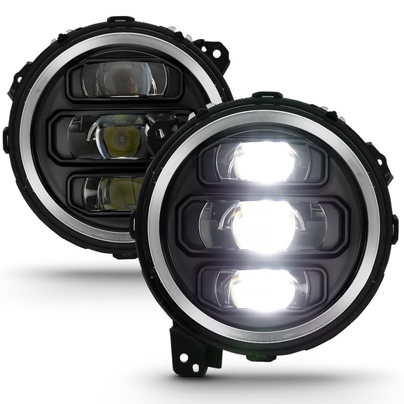 Anzo USA Full LED Projector Headlights in Black Anzo USA 111466 Full LED Projector Headlights in Black for 18-22 Jeep Wrangler JL & Gladiator JT