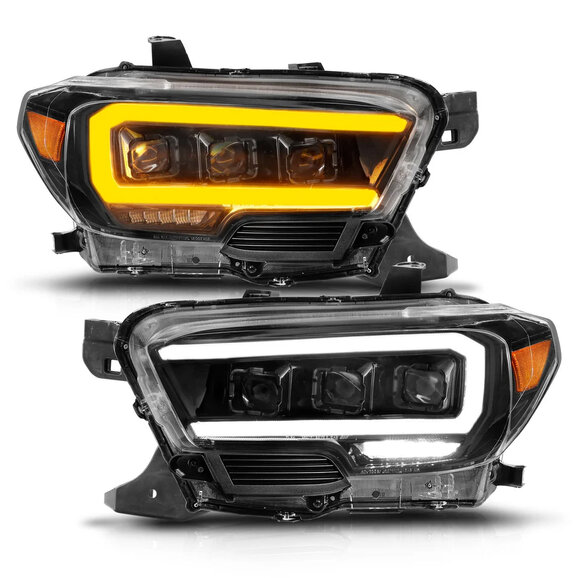 Anzo USA Full LED Projector Headlights Black with Initiation & Sequential (for Halogen Version with LED DRL) Anzo USA 111563 Full LED Projector Headlights Black with Initiation & Sequential (for Halogen Version with LED DRL) for 16-23 Toyota Tacoma