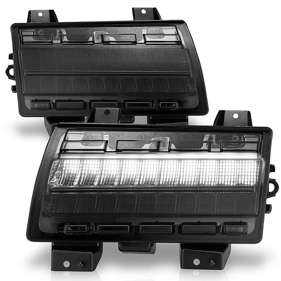 Anzo USA LED Parking Light with Sequential Turn Signal & Smoked Lens Anzo USA 511087 LED Parking Light with Sequential Turn Signal & Smoked Lens for 18-21 Jeep Wrangler JL with Low Configured OEM Halogen Parking Lights