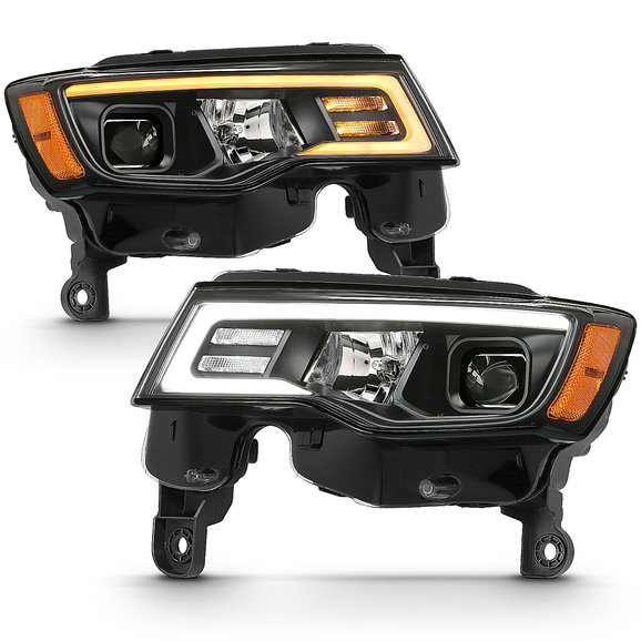 Anzo USA Projector Switchback LED Plank Style Headlights Anzo USA 111418 Projector Switchback LED Plank Style Headlights with for 17-22 Jeep Grand Cherokee WK