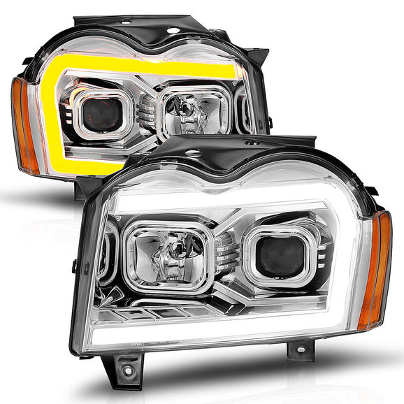 Anzo USA Projector Switchback Plank Style Headlights Anzo USA Projector Switchback Plank Style Headlights for 05-07 Grand Cherokee WK