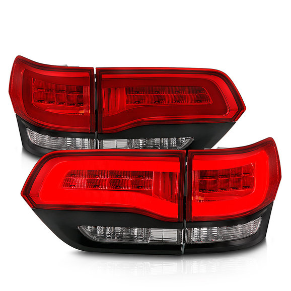 Anzo USA Red & Clear LED Tail Lights Anzo USA 311268 Red & Clear LED Tail Lights for 14-22 Jeep Grand Cherokee WK2