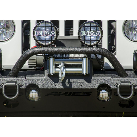 Aries Winch Adapter Plate with Fairlead Mount Aries 2072100 Winch Adapter Plate with Fairlead Mount for 07-18 Jeep Wrangler JK