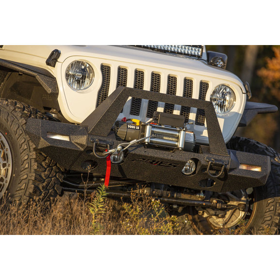 Aries TrailChaser Front Bumper with Turn Signal Corner End Caps & Grille Guard Aries TrailChaser Front Bumper with Turn Signal Corner End Caps & Grille Guard for 18-19 Jeep Wrangler JL & 2020 Jeep Gladiator JT