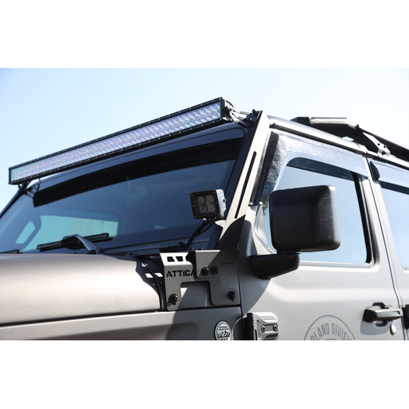 Attica 4x4 Frontier Series Windshield Light Mount Brackets Attica 4x4 ATTJL01E104-BX Frontier Series Windshield Light Mount Brackets for 18-24 Jeep Wrangler JL & Gladiator JT