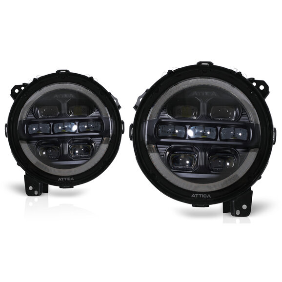 Attica 4x4 Rogue Series Headlights Attica 4x4 CHATT0771-B-SQ Rogue Series Headlights for 18-24 Jeep Wrangler JL & Gladiator JT