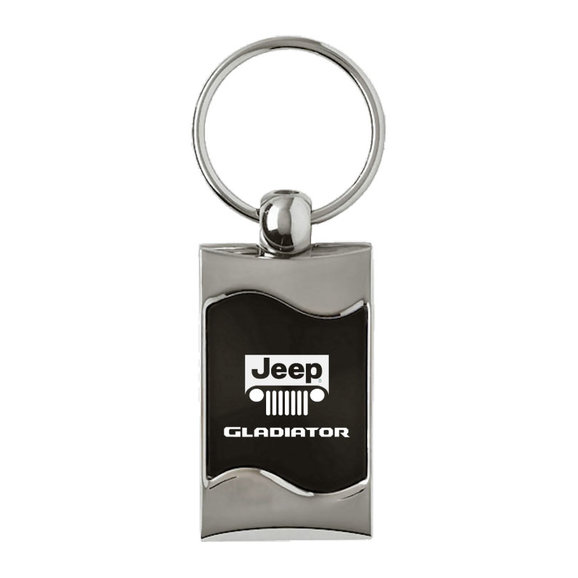 Automotive Gold Jeep Logo Gladiator Rectangle Wave Keychain Automotive Gold  Jeep Logo Gladiator Rectangle Wave Keychain