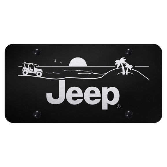 Automotive Gold Laser Etched Jeep Beach License Plate Automotive Gold Laser Etched Jeep Beach License Plate
