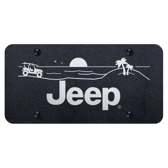 Automotive Gold  Laser Etched Jeep Beach License Plate 
