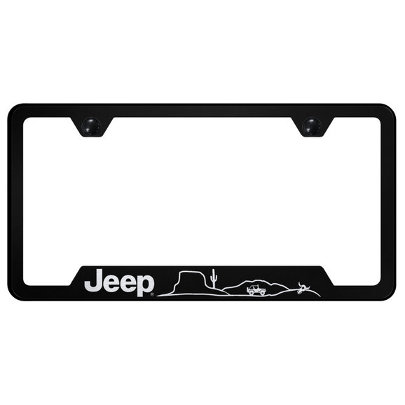Automotive Gold Laser Etched Stainless Jeep Desert License Plate Frame Automotive Gold  Laser Etched Stainless Jeep Desert License Plate Frame