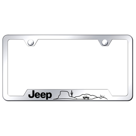 Automotive Gold  Laser Etched Stainless Jeep Desert License Plate Frame 
