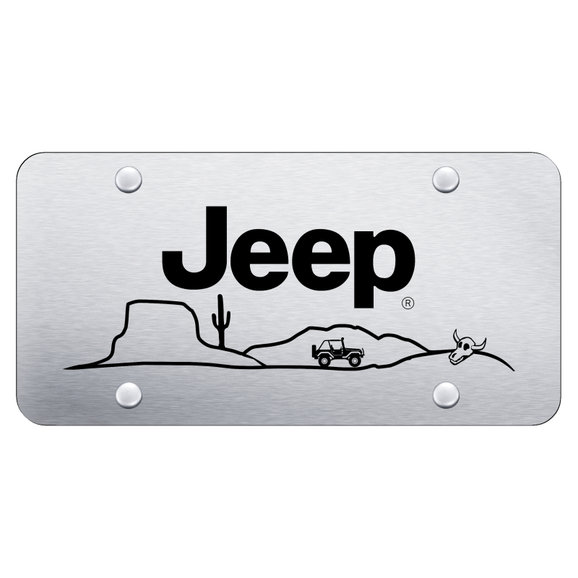 Automotive Gold  Laser Etched Jeep Desert License Plate 