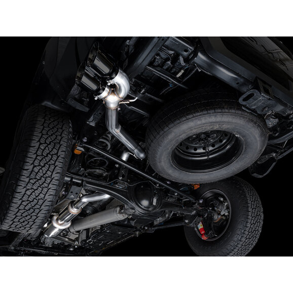 AWE Exhaust 0FG Exhaust for 24-26 Tacoma with black tips under truck AWE Exhaust 0FG Exhaust for 24-26 Tacoma with black tips under truck
