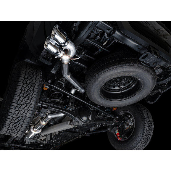 AWE Exhaust 0FG Exhaust for 24-26 Tacoma with silver tips under truck AWE Exhaust 0FG Exhaust for 24-26 Tacoma with silver tips under truck