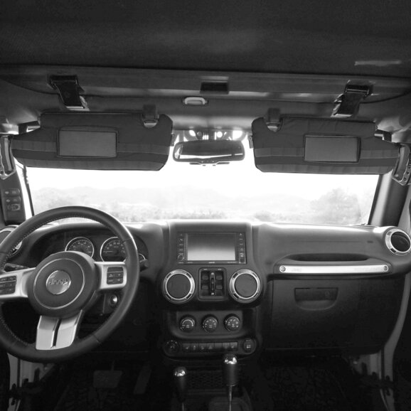 Bartact MOLLE Visor Covers with PALS Webbing Bartact JKVM0718FB MOLLE Visor Covers with PALS Webbing for 07-18 Jeep Wrangler JK