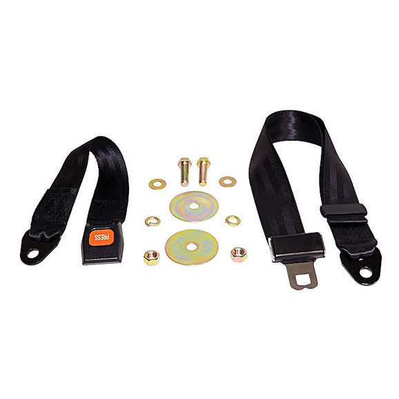 Crown Automotive BELT1B Rear 2-Point Non-Retractable Seat Belt for 76-95  Jeep CJ and Wrangler YJ | Quadratec